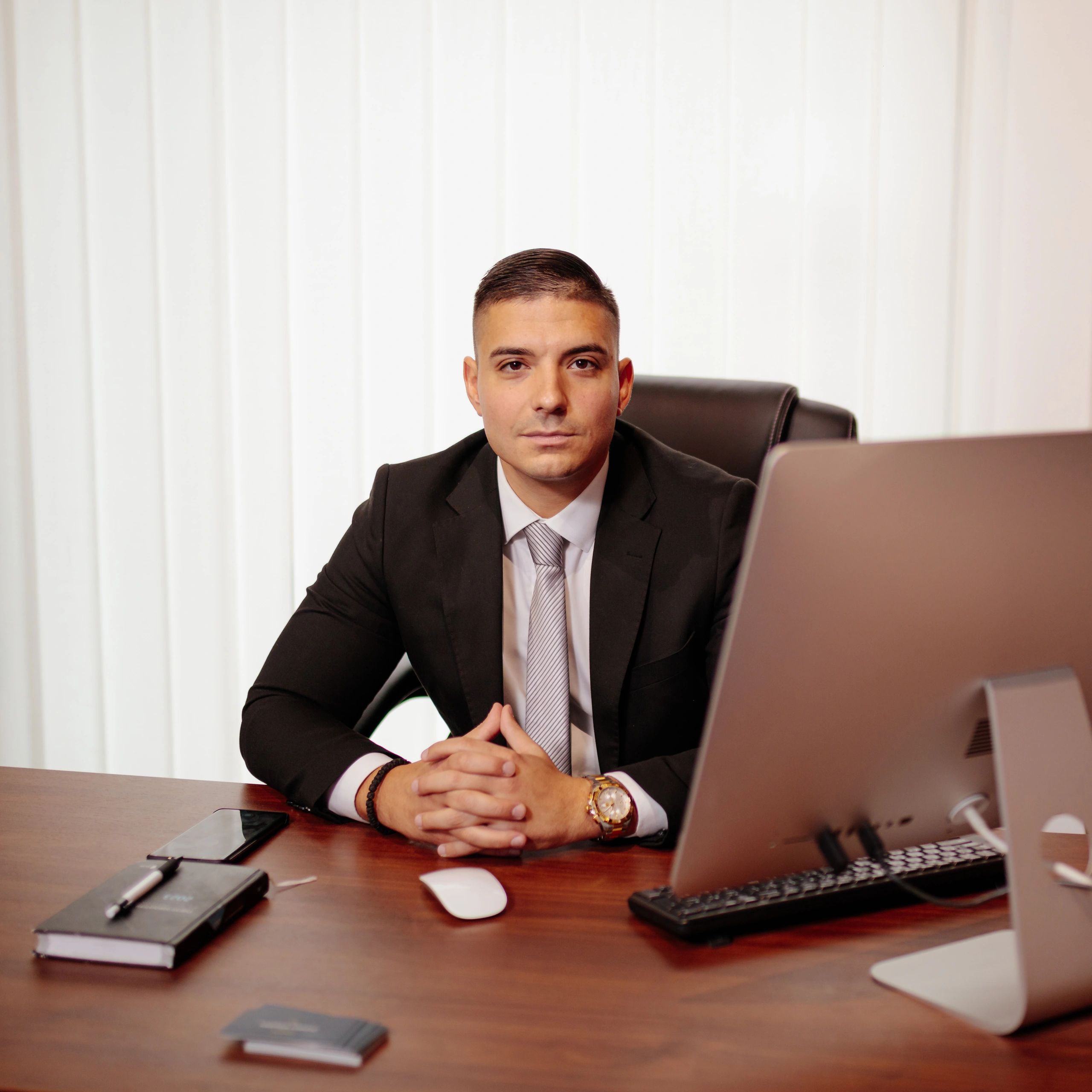 Portrait of a person working at a desk